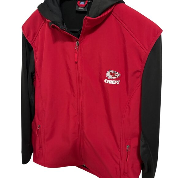 NFL Kansas City Chiefs Hooded Jacket Size XL Fleece Lined Full Zip Red Logo - Picture 2 of 10
